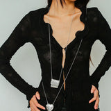 Minimalist Heart Crossbody Pendant Necklace - floysun