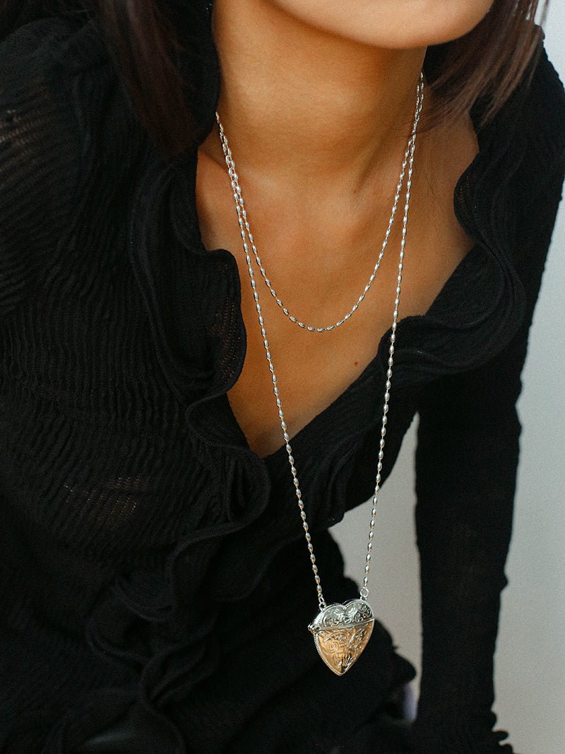 Minimalist Heart Crossbody Pendant Necklace - floysun