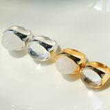 Minimalist Hill Silhouette Ring - Gold White Jade - floysun