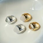 Minimalist Hill Silhouette Ring - Gold White Jade - floysun