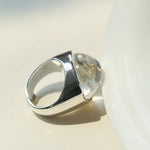 Minimalist Hill Silhouette Ring - Silver White Crystal - floysun