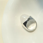 Minimalist Hill Silhouette Ring - Silver White Jade - floysun