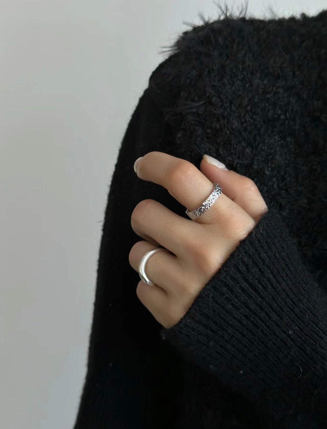 Minimalist Ice Fragment Plain Ring - floysun
