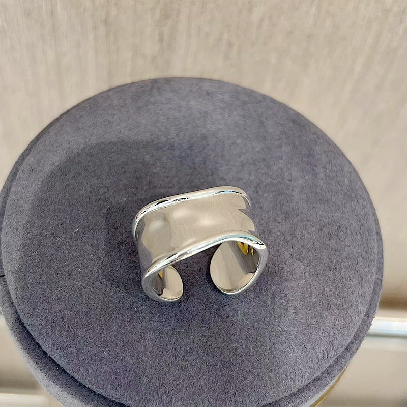 Minimalist Irregular Split Ring - Sterling Silver - floysun