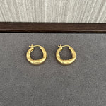 Minimalist Irregular Wrinkled Circle Hoop Earrings - floysun