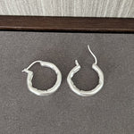 Minimalist Irregular Wrinkled Circle Hoop Earrings - floysun