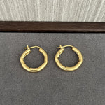 Minimalist Irregular Wrinkled Circle Hoop Earrings - floysun