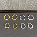 Minimalist Irregular Wrinkled Circle Hoop Earrings - floysun