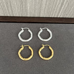 Minimalist Irregular Wrinkled Circle Hoop Earrings - floysun
