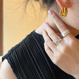 Minimalist Leaf C - shaped Stud Earrings - floysun