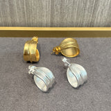 Minimalist Leaf C - shaped Stud Earrings - floysun