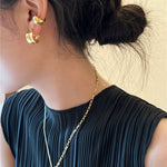 Minimalist Leaf C - shaped Stud Earrings - floysun