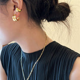 Minimalist Leaf C - shaped Stud Earrings - floysun