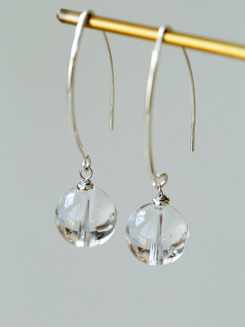 Minimalist Natural Gemstone Earrings – Sterling Silver Hook, 6 Color Options - floysun