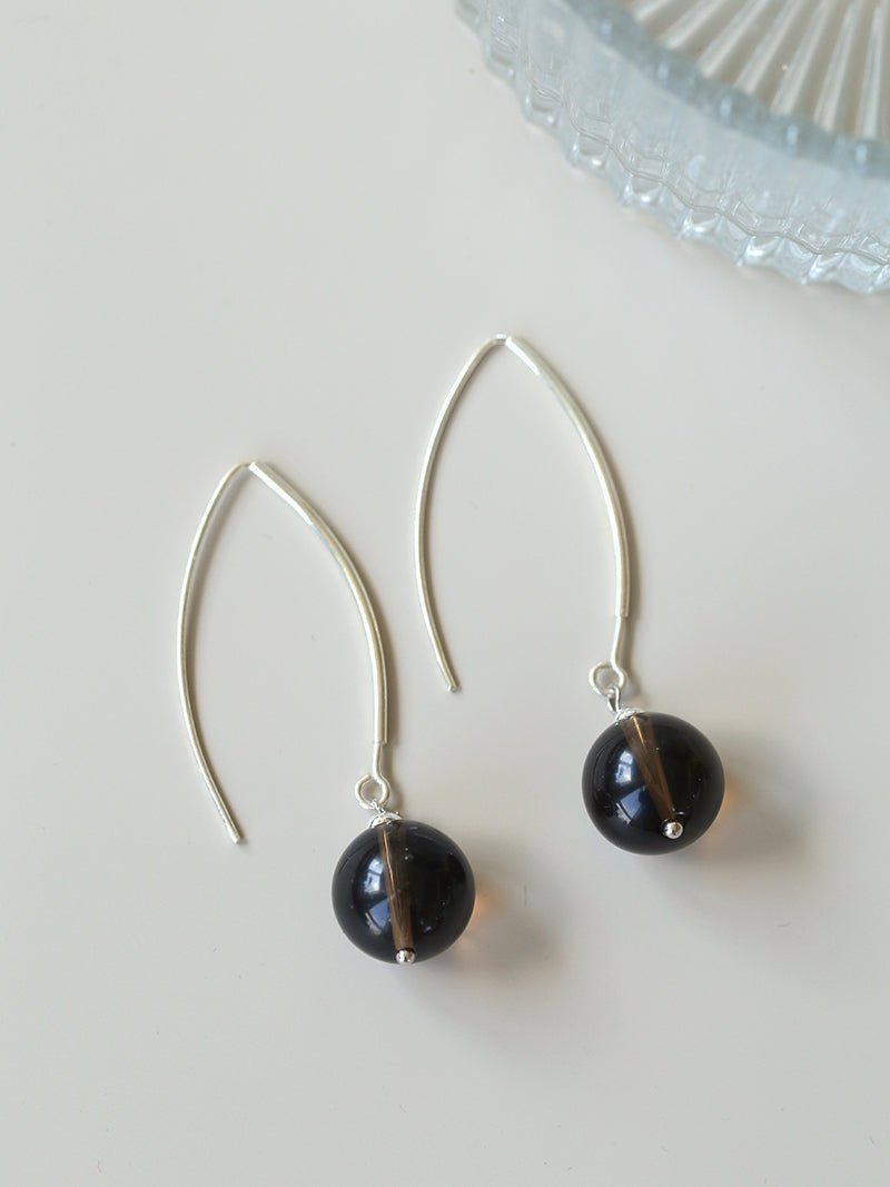 Minimalist Natural Gemstone Earrings – Sterling Silver Hook, 6 Color Options - floysun