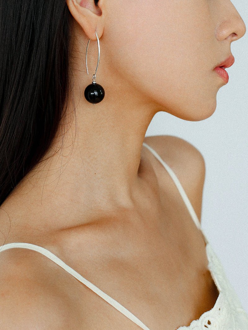 Minimalist Natural Gemstone Earrings – Sterling Silver Hook, 6 Color Options - floysun