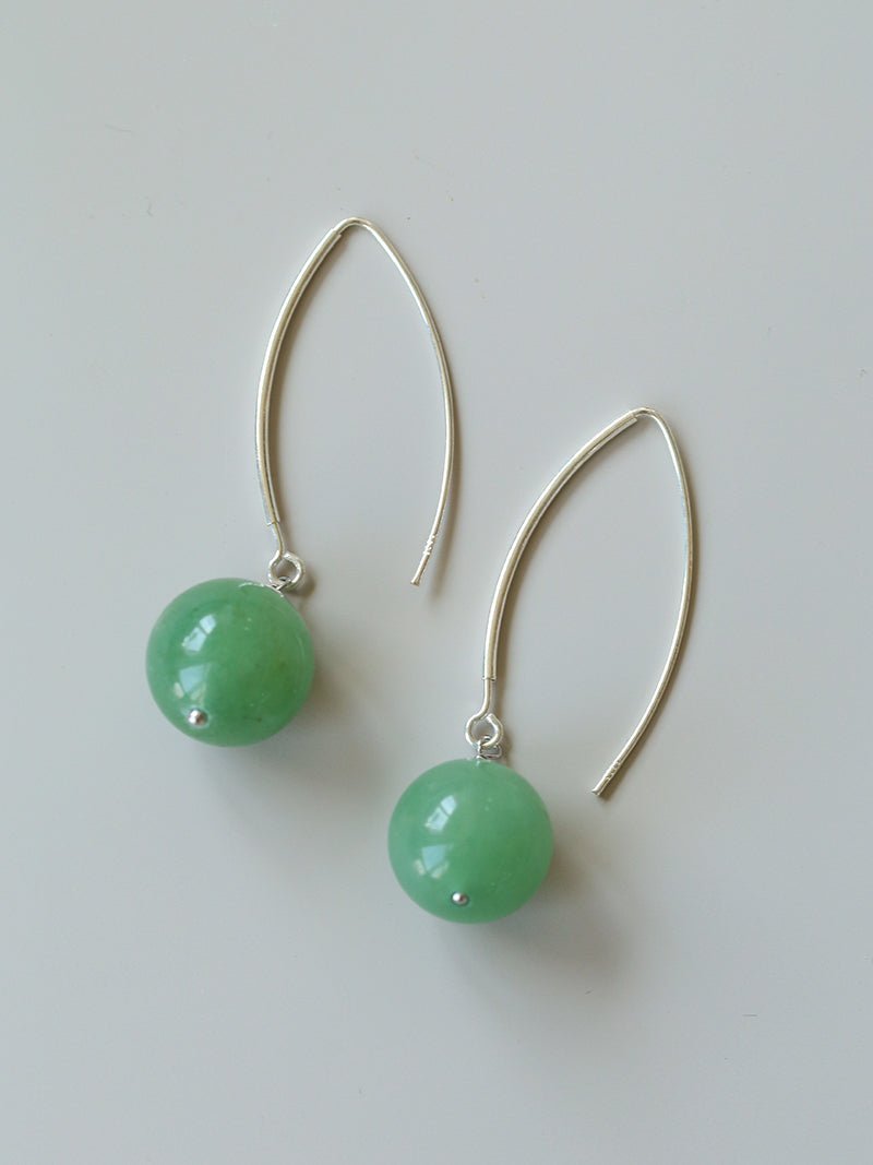 Minimalist Natural Gemstone Earrings – Sterling Silver Hook, 6 Color Options - floysun