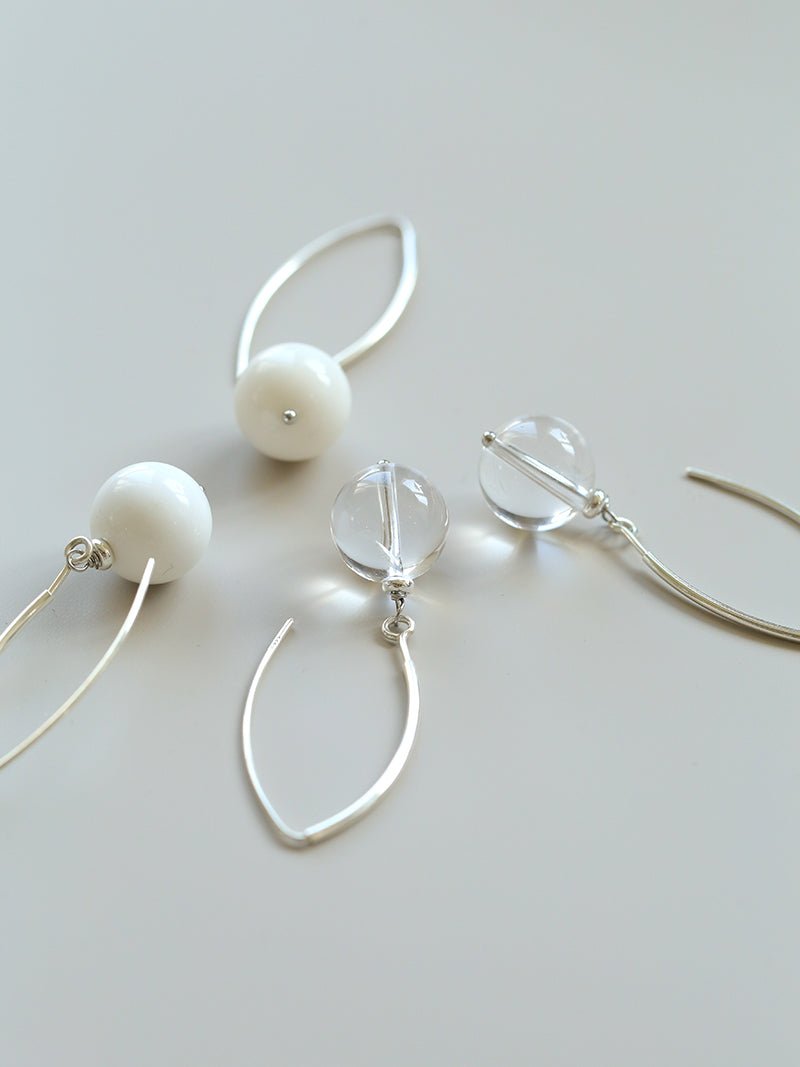 Minimalist Natural Gemstone Earrings – Sterling Silver Hook, 6 Color Options - floysun