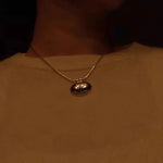 Minimalist Oval Silver Egg Necklace - floysun