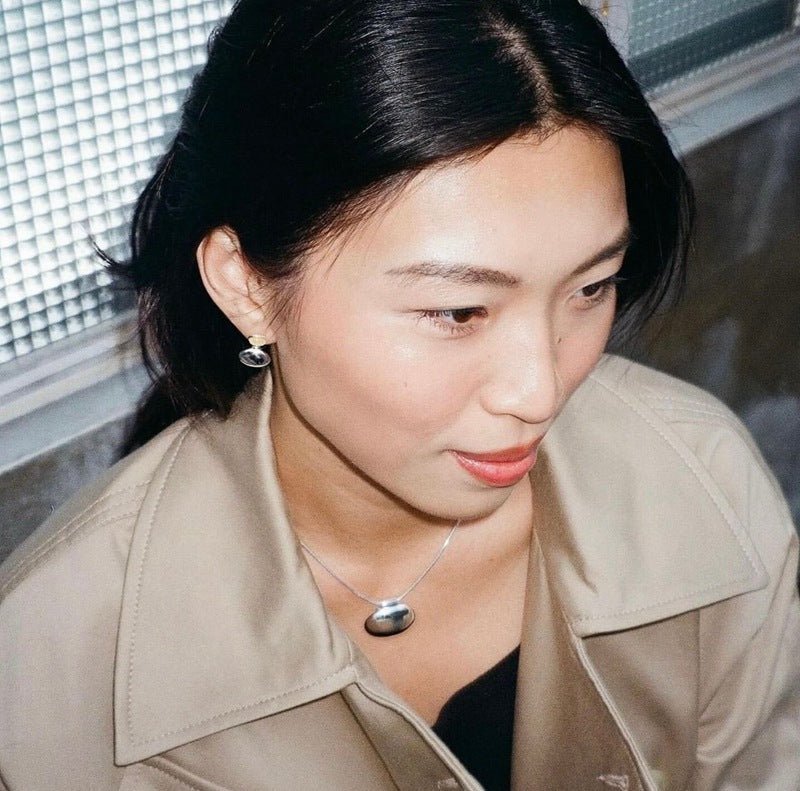 Minimalist Oval Silver Egg Necklace - floysun