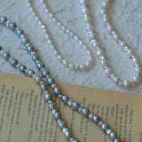 Minimalist Rice Freshwater Pearl Silver Bean Necklace - Rice Pearl - floysun