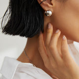 Minimalist Sterling Silver Geometric Huggie Earrings - floysun
