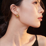 Minimalist Sterling Silver Geometric Huggie Earrings - floysun