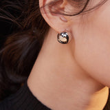 Minimalist Sterling Silver Geometric Huggie Earrings - floysun