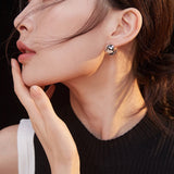 Minimalist Sterling Silver Geometric Huggie Earrings - floysun