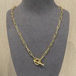 Minimalist Toggle Link Necklace in Gold - floysun