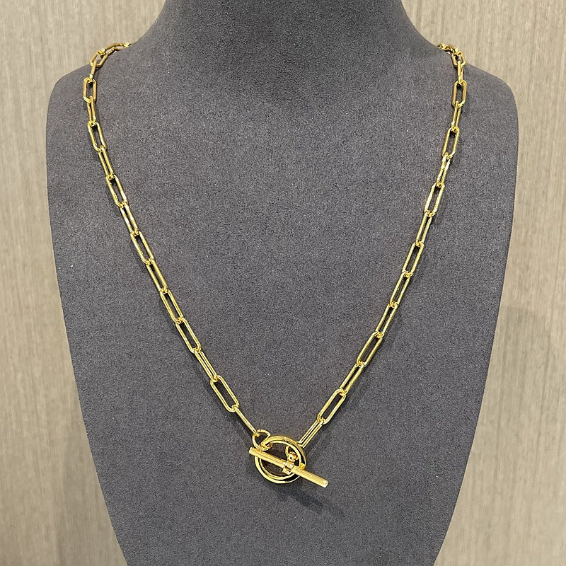 Minimalist Toggle Link Necklace in Gold - floysun
