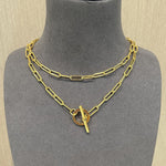 Minimalist Toggle Link Necklace in Gold - floysun