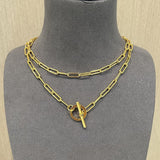Minimalist Toggle Link Necklace in Gold - floysun