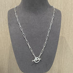 Minimalist Toggle Link Necklace in Silver - floysun