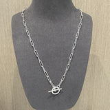 Minimalist Toggle Link Necklace in Silver - floysun