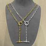 Minimalist Toggle Link Necklace in Silver - floysun