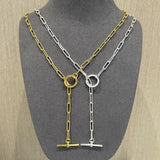 Minimalist Toggle Link Necklace in Silver - floysun