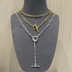 Minimalist Toggle Link Necklace in Silver - floysun