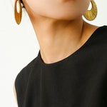 Minimalist Woven Leather Hoop Earrings - floysun