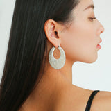 Minimalist Woven Leather Hoop Earrings - floysun