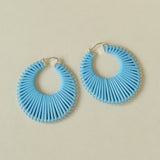 Minimalist Woven Leather Hoop Earrings - floysun