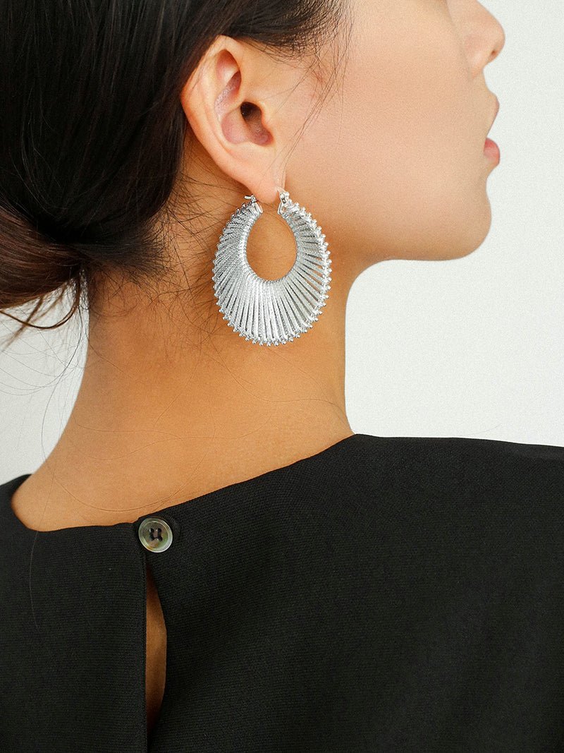 Minimalist Woven Leather Hoop Earrings - floysun