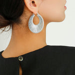 Minimalist Woven Leather Hoop Earrings - floysun