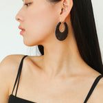 Minimalist Woven Leather Hoop Earrings - floysun