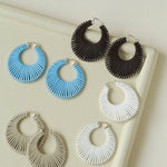 Minimalist Woven Leather Hoop Earrings - floysun