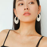 Minimalist Woven Leather Hoop Earrings - floysun