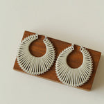 Minimalist Woven Leather Hoop Earrings - floysun
