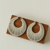Minimalist Woven Leather Hoop Earrings - floysun