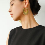 Minimalist Woven Leather Hoop Earrings - floysun
