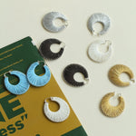 Minimalist Woven Leather Hoop Earrings - floysun